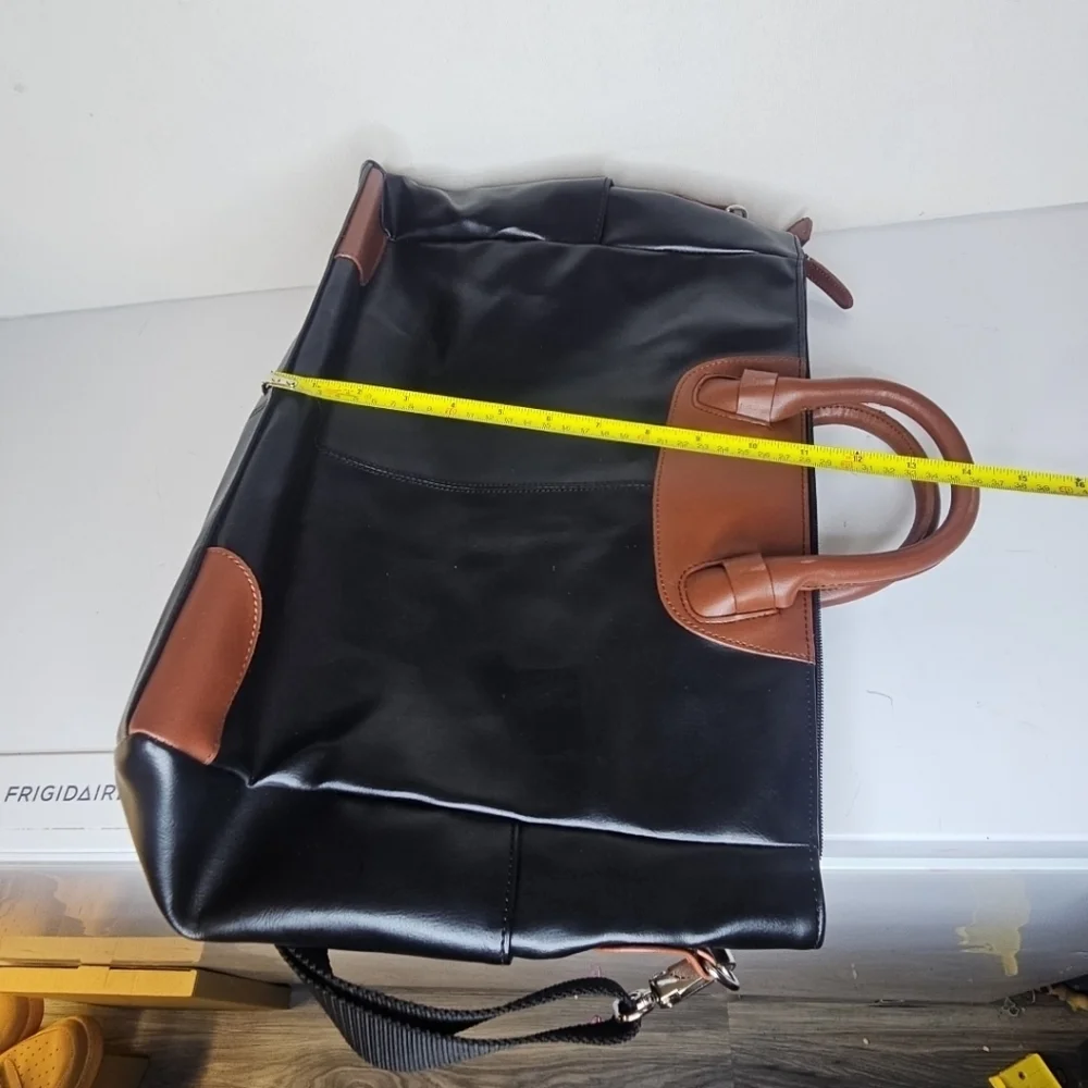 Black and Brown Leather Tote Bag